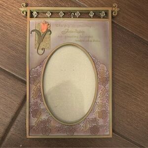 Decorative Floral Photo Frame with Pink Accents